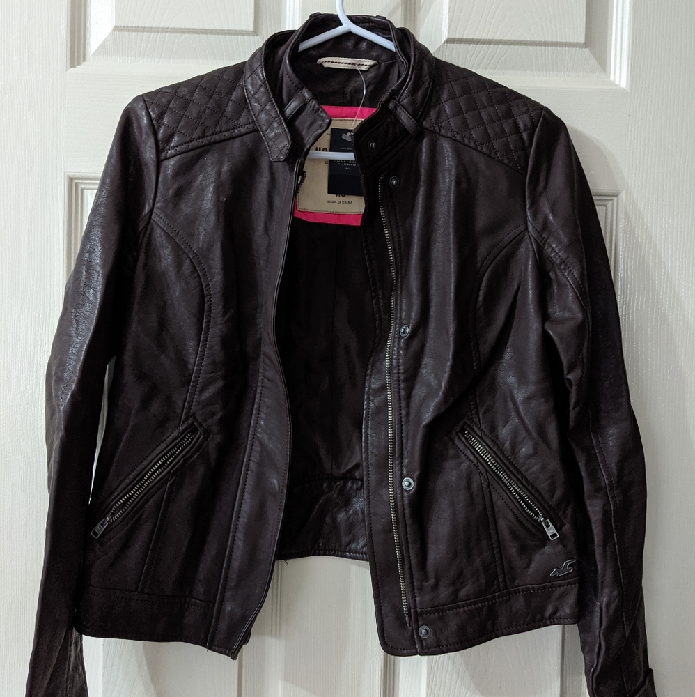 Hollister Brown Leather Jacket